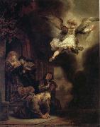REMBRANDT Harmenszoon van Rijn The Archangel Raphael Taking Leave of the Tobit Family oil painting on canvas